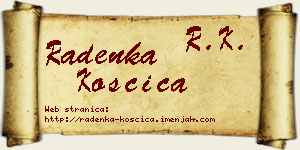 Radenka Koščica vizit kartica